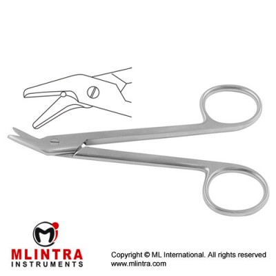 Universal Wire Cutting Scissor Angled - One Toothed Cutting Edge Stainless Steel, 12 cm - 4 3/4"